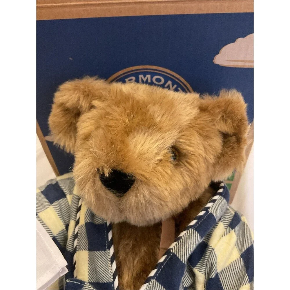 Vintage Vermont Teddy Bear Feel Better Bear  Articulated NIB W/Robe And Slippers